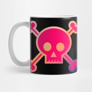 Skull and Crossbones Pirate Flag Hot Pink Gradient Mug